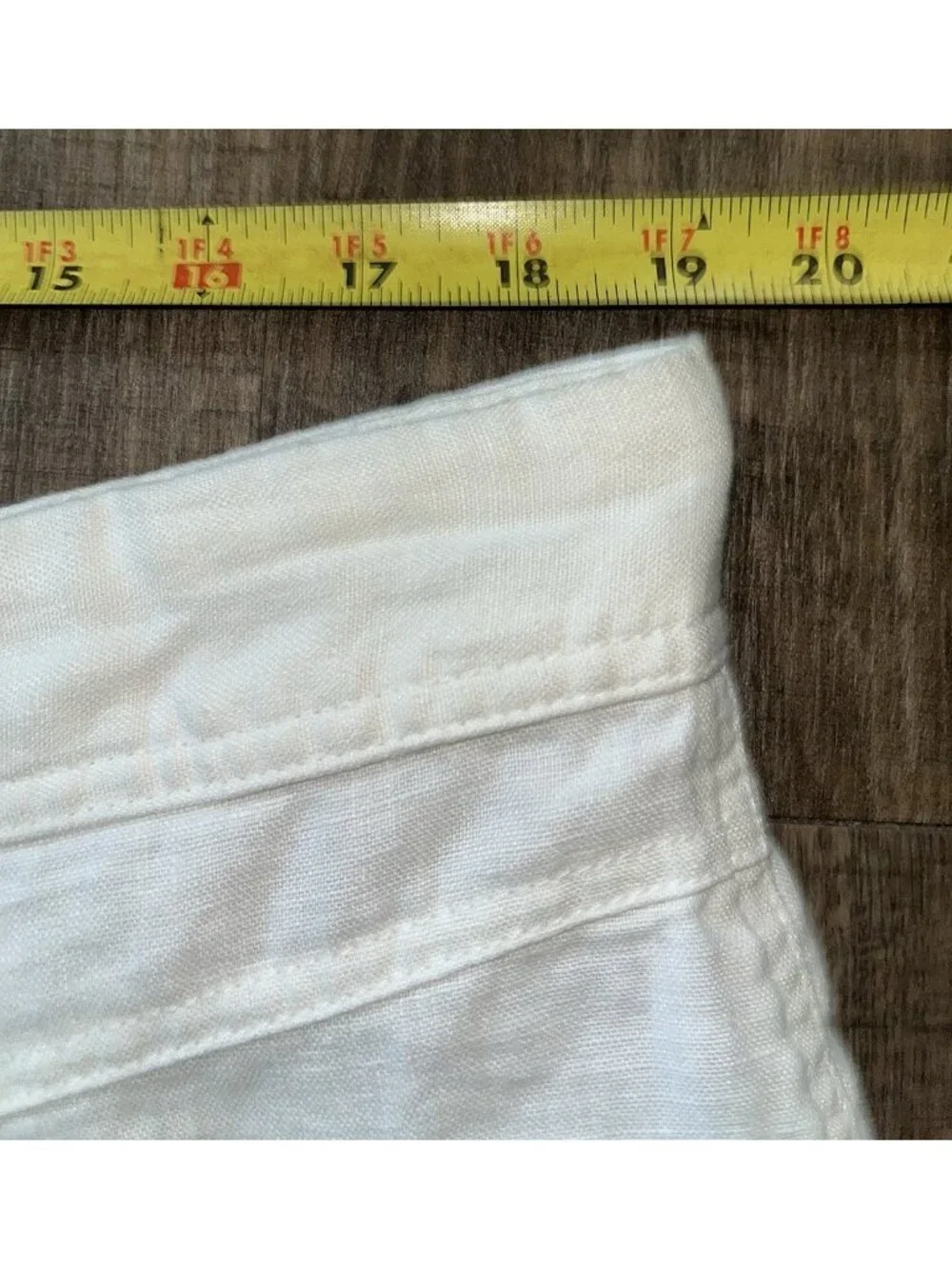 White 100% Linen Pants Lined 38x25 Short Preppy Coastal Beach Casual Comfort